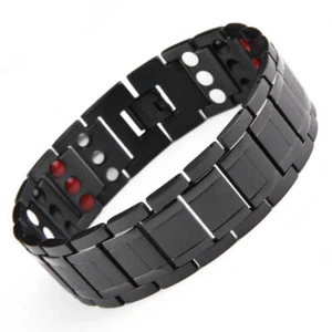 Thick Titanium Magnetic Bracelet Men Arthritis Pain Relief Energy Birthday Gift - Picture 1 of 10