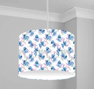 STITCH lilo angel stitch CEILING DRUM LIGHT SHADE LAMPSHADE 10" 25cm - Afbeelding 1 van 1