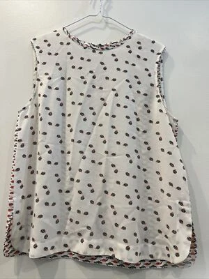 Blusa sin mangas de seda mediana Equipment Femme estampado general de tortugas Ladybug para mujer Foto 1 de 4