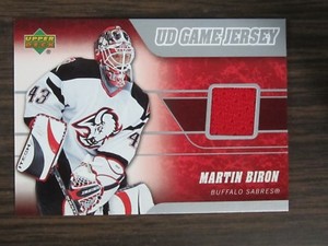 2006-07 Upper Deck UD Game Jersey Hockey Card #J-BI Martin Biron (B7) Sabres