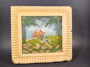 Pintura Multiplano Walt Disney BAMBI Nº 13 Courvoisier años 40 Bambi y flor - Imagen 1 de 12