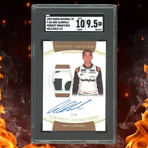 2022 National Treasures ARIC ALMIROLA Firesuit Signatures 1/5 Holo Gold SGC 9.5 - Picture 1 of 3