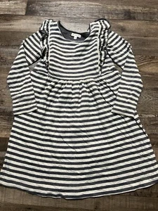 Tucker And Tate Dress Girls Size 8 Long Sleeve Gray Stripe - Picture 1 of 2