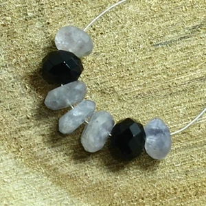 Joyería de piedras preciosas sueltas naturales briolette cuentas de ónix rondelle facetadas de iolita - Imagen 1 de 3