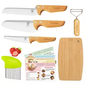 Kids Safe Knife Set for Real Cooking 11-Piece BPA-free Kids Cutting Board and... - Picture 1 of 6