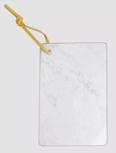Ankyo 9x6 Inch Glass Marble Looking Cheese Board w Wall Hanging Strap NEW - Picture 1 of 2