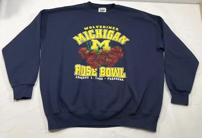 Sudadera de fútbol americano vintage años 90 para hombre XXL 1998 Rose Bowl Universidad de Michigan EE. UU. Foto 1 de 4