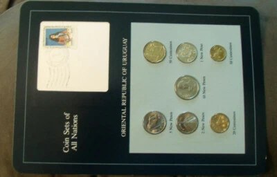 Coin Sets of All Nations Uruguay w/card 1980-1981 UNC Zabala 1 New Peso 1980 - Image 1 of 3