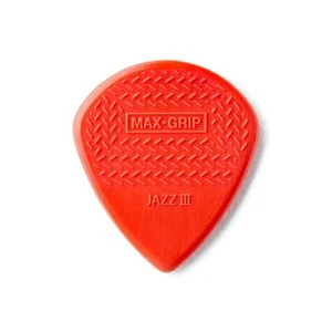 Jim Dunlop Nylon Max Grip Jazz III 1.38 mm Picks (Red, Pack of 6) - Picture 1 of 4