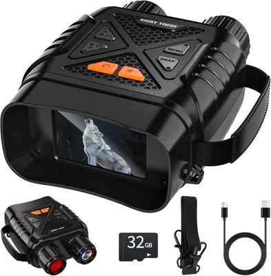 Visore Notturno Binocolo Visione Notturna,Binocolo Infrarossi Con Zoom 10X E Sch - Immagine 1 di 4