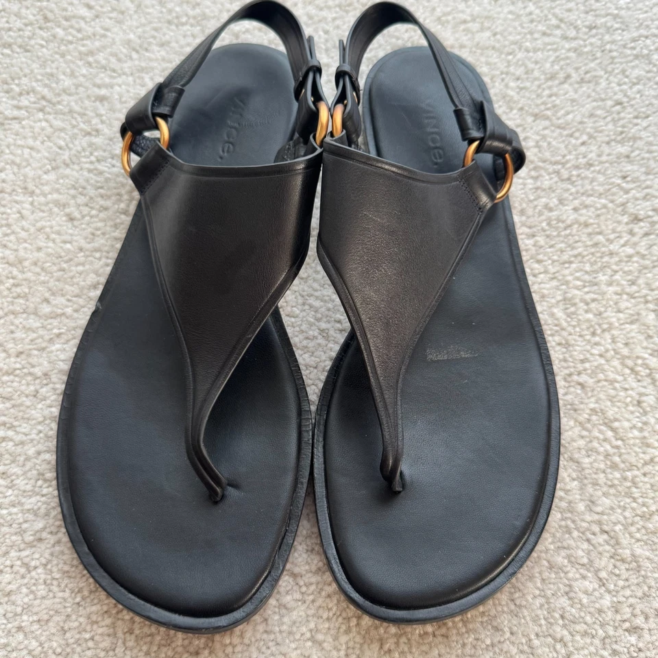 Vince. Sandalia Tanga Pharis Cuero con Cordones 9M, Elegante Clásica Minimalista Foto 1 de 4