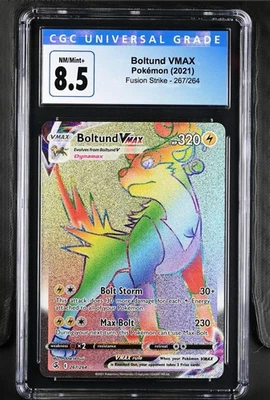 ‼️Boltund VMAX (Secret) 267/264 Swsh08: Fusion Strike Holo GRADE 8.5!💨 - Image 1 of 2