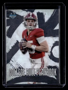 TY SIMPSON 2025 Bowman U Chrome Football 1st INSERT COLLEGE RULE PLAYBOOK - Bild 1 von 2