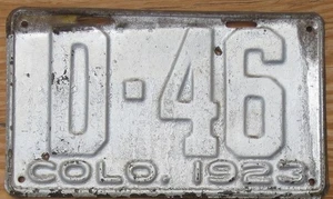 1923 Colorado Händler Nummernschild Nummernschild - 2,99 $ Start - Bild 1 von 1