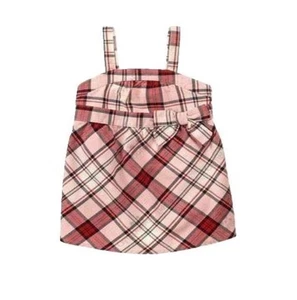 Vintage Gymboree girls Outlet pink red white navy plaid swing tank top shirt 4-7 - Picture 1 of 3