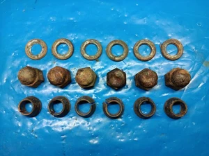 79-95 Toyota Pickup Truck 4Runner 4WD Locking Hub Cone Washer Nut Set Of 6 Each - Picture 1 of 5