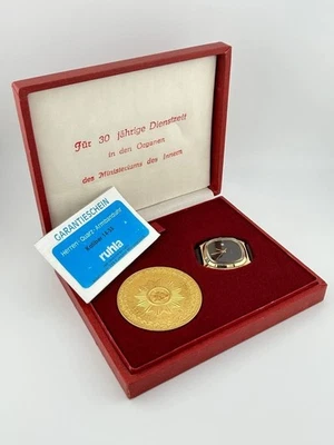 Ehrengeschenk MDI 30 Jahre Dienstzeit RUHLA Quarz-Armbanduhr Kaliber 14-33 Etui - Bild 1 von 4