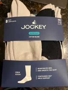 Paquete de 8 Jockey para hombre 7-12 mezcla de algodón diario gris y negro con soporte para arco NUEVO - Imagen 1 de 2