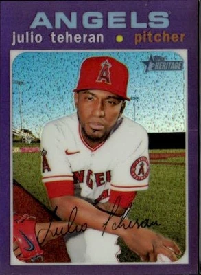 2020 Topps Heritage #THC-516 Julio Teheran Chrome Purple Refractor - Image 1 of 2