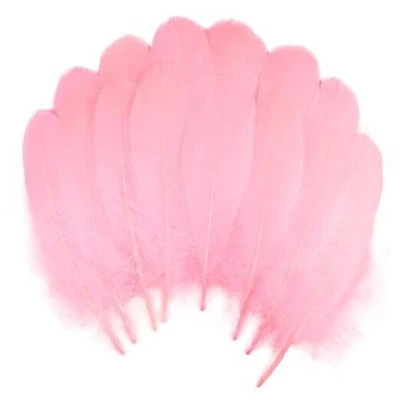 THARAHT 120pcs Goose Feathers Natural Bulk 6-8 inch 15-20cm for 6-8inch Pink - Image 1 of 4