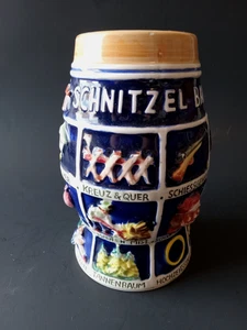 Taza de piedra de cerveza de cerámica Schnitzel Bank años 70 (tal cual) - Imagen 1 de 11