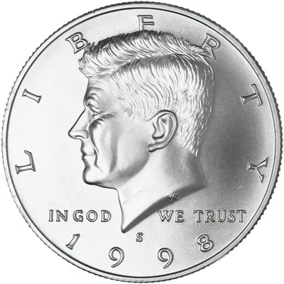 Medio dólar S Kennedy 1998 90 % plata acabado mate ver fotos R748 Foto 1 de 3