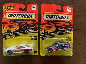 1994 Matchbox Super Fast #30 & #56 - Toyota Supra & Isuzu Rodeo MINT Unopened - Picture 1 of 4