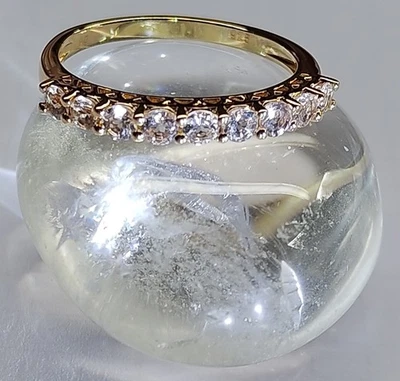 MORGANIT RING GR.21 (ca.66) 925/- SILBER Vergoldet ,9 STEINE 3mm rund - Bild 1 von 4