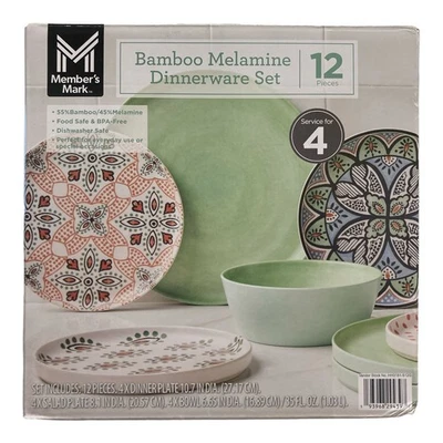 Member's Mark BPA Free Melamine Dinnerware Set, 12pc (Sea Glass) - Image 1 of 2