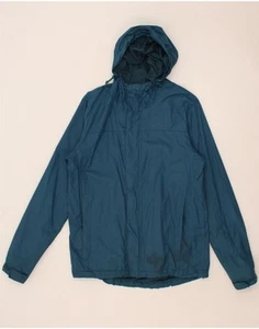 MOUNTAIN WAREHOUSE Mens Hooded Rain Jacket UK 34 XS Blue Nylon AA13 - Picture 1 of 5