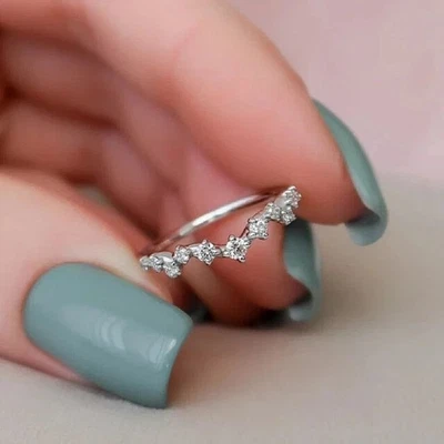 Fede nuziale 2 CT taglio tondo creata in laboratorio con diamanti placcata... - Immagine 1 di 4