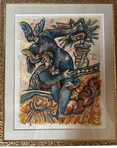 Theo Tobiasse "La Nuit" Signed Lithograph Print 33.4x27.1in Modern Fine Artwork - Picture 1 of 8