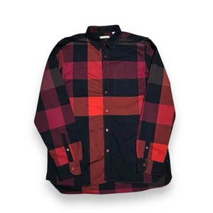 Camisa Burberry Brit para hombre grande roja negra a cuadros de algodón - Imagen 1 de 7
