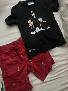 Toddler boys Disney Gap Mickey Mouse shorts & adidas Mickey  & friends shirt - Picture 1 of 4