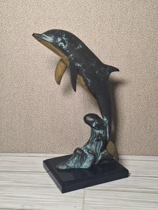 SPI RETIRED BOTTLENOSE DOLPHIN BRASS SCULPTURE 11inch - Picture 1 of 6