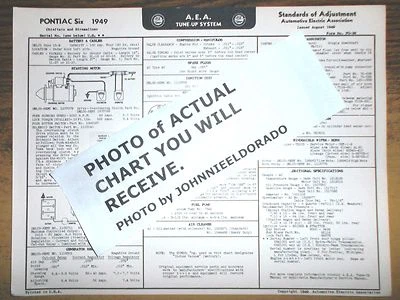 Pontiac SIX Series Chieftain 1949, modelos Streamliner AEA afinación y tabla de cableado Foto 1 de 2