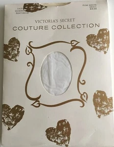 VTG Victorias Secret Couture Collection Lace Glimmer Pantyhose Luxurious White S - Picture 1 of 6