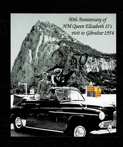 13233- Gibraltar Stamp Miniature Sheet 'Royal Visit 1954, British Colonies, used - Picture 1 of 1