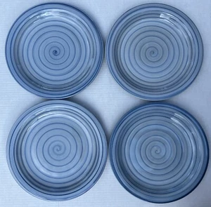 Citrus Grove Blue Stripe Circle Handbemalt 4er Set Speiseteller J - Bild 1 von 21