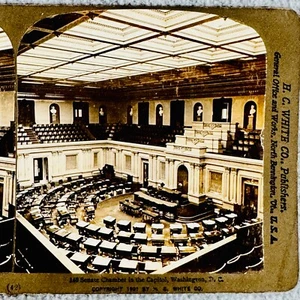 Senate Chamber in The Capitol Building Washington DC USA 1901 Stereoview Card - Picture 1 of 6