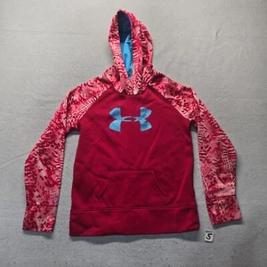Under Armor Red Cold Gear Hoodie Sweater Long Sleeve Youth Girl's XL Extra Large - Picture 1 of 8