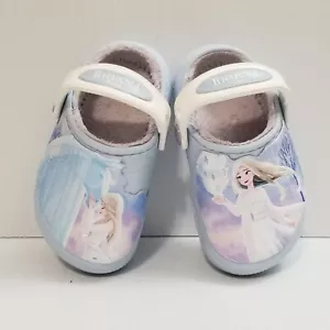 RARE CROCS Toddlers Girls Disney Frozen II Elsa Faux Fur Clogs Size 7 C Sandals - Picture 1 of 14