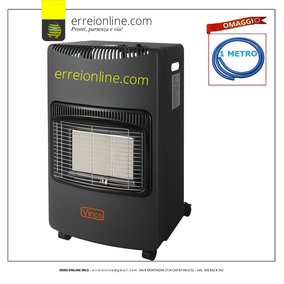 STUFA A GAS GPL INFRAROSSI 4 2 KW VINCO CON RUOTE PIEGHEVOLE 71417