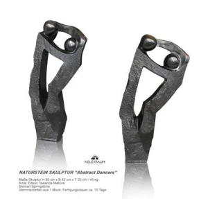 Escultura de bailarines abstractos hecha a mano de un bloque de Springstone. H90 cm / 45kg - Imagen 1 de 3