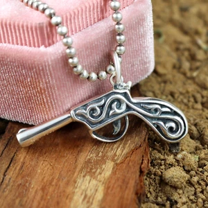 Solid 925 Sterling Silver Gun Locket Pendant for Mens Hip Hop Jewelry - Picture 1 of 7