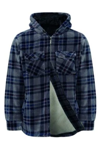 Mans fleece shirt Jacket hooded sherpa fleece inner machine wash £20.00 to clear - Picture 1 of 2