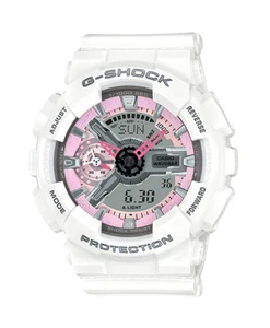 Casio G-SHOCK GMAS110MP-7A Women's S-Series XL 3D Ana-Digi White Pink Watch - Picture 1 of 2