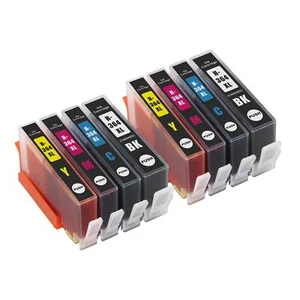 8 Cartouches d'encre remplacer HP 364Bk, 364C, 364M, 364Y non-OEM/Compatible - Photo 1/6