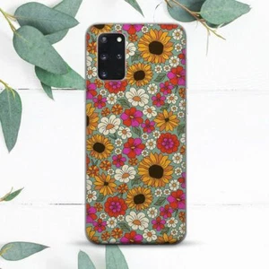 Retro Hippie abstrakte Blumenhülle für Samsung Note 20 S20 S21 S22 S23 S24 FE - Bild 1 von 1