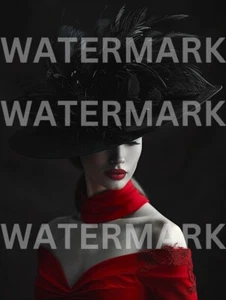 Digital Image Picture Dark Red Beautiful Woman Photograph Art Wallpaper Desktop - Picture 1 of 1